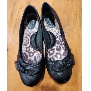 BORN Molly Size 9.5 Black Leather Slip-on Ballet Comfort Flats Orig $110
